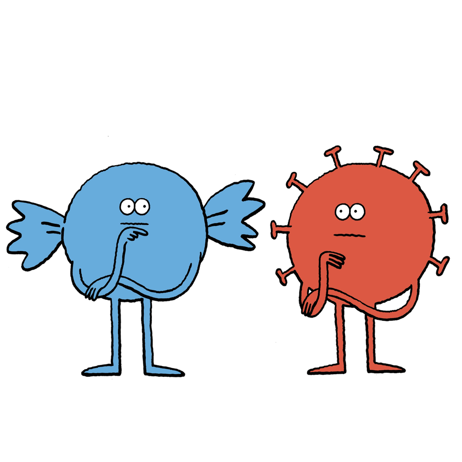 Zwei komische Viren