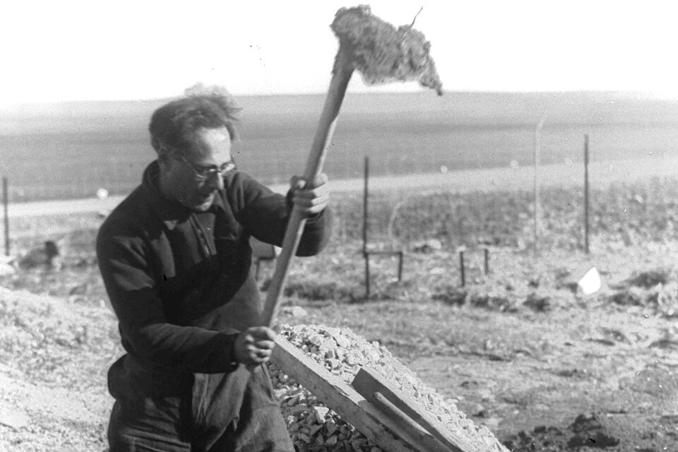 Ludwig Strauß bei der Arbeit in einem Kibbutz